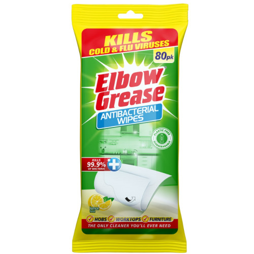 Антибактеріальні серветки Elbow Grease Lemon Fresh, 80 шт